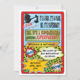 Comic Book Couples Kinderdusche Einladungen