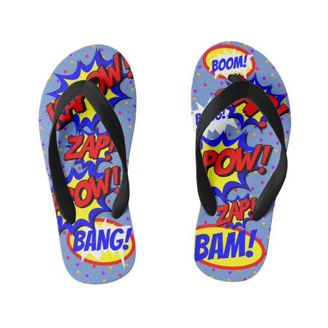 Comic Book Custom Speech Bubbles farbenfrohe Punkt Kinderbadesandalen (Fußbett)