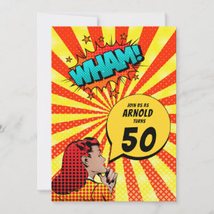 Comic Book Demi Tone Anniversaire Invitation