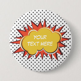 Comic Book Explosion Custom Text Bubble Button