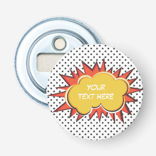 Comic Book Explosion Custom Text Bubble Flaschenöffner