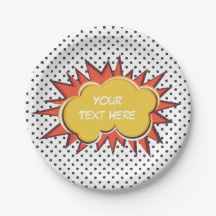 Comic Book Explosion Custom Text Bubble Pappteller