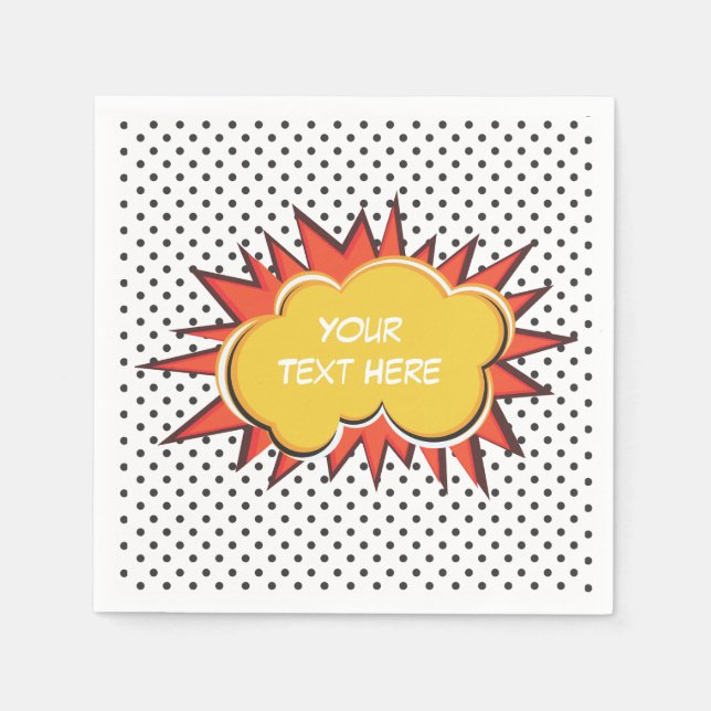 Comic Book Explosion Custom Text Bubble Serviette (Vorderseite)