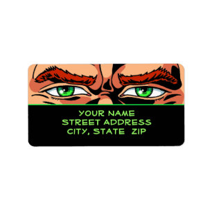Comic Book Eyes Address Labels Adressaufkleber