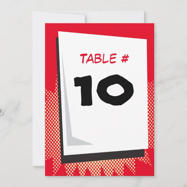 COMIC BOOK FANTASY Bar Mitzvah Tischnummer Card (Vorderseite)