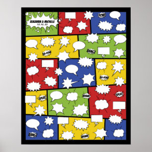 Comic Book Guest Book Poster - 50 Unterschriften