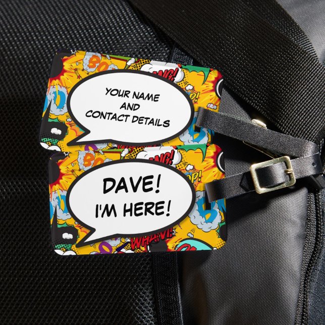 Comic Book I BM HERE Funny Cool Personalisiert Gepäckanhänger (Comic Book I'M HERE Funny Cool Personalized Luggage Tag)