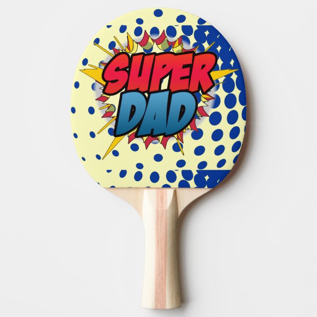 Comic Book Inspiriert Super Vater Tischtennis Schläger (Vorderseite)