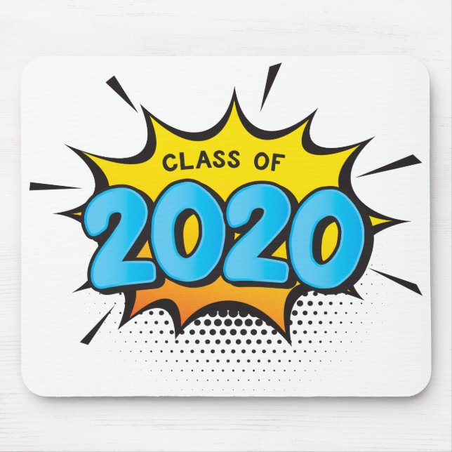 COMIC BOOK Moderne Typografie Retroklasse 2020 Mousepad (Vorne)
