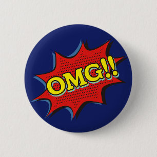 Comic Book OMG Exclamation Speech Blase Button