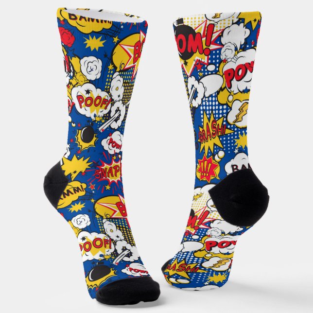 Comic Book Pattern  Socken (Gewinkelt)