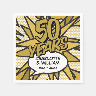 Comic-Book-Pop-Art 50. goldene Hochzeit Serviette