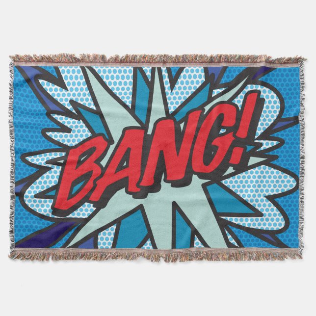 Comic Book Pop Art BANG Decke (Vorderseite)