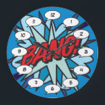 Comic Book Pop Art BANG Große Wanduhr<br><div class="desc">Das trendige Superheld-Comic bucht Pop-Uhren, die in einer Reihe von Zimmern rund um Ihre Zuhause oder Ihr Büro mit einem Farbtupfer aufwarten. Ideal, um sich selbst oder jemanden, den Sie kennen, mit diesen coolen, einzigartigen Comic con Designer Uhren zu Leckerei zu bringen. Warum nicht noch ein bisschen zap pow und...</div>