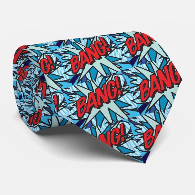 Comic Book Pop Art BANG Superheld Krawatte (Gerollt)