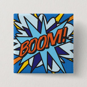 Comic Book Pop Art BOOM! Button