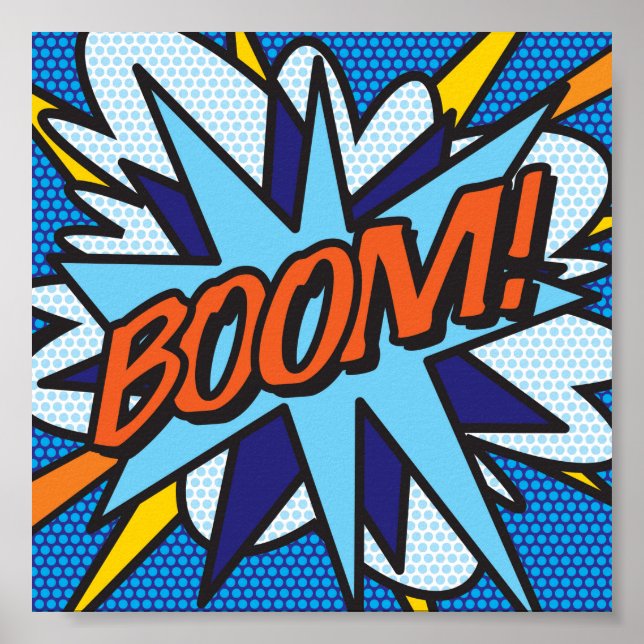 Comic Book Pop Art BOOM Poster (Vorne)