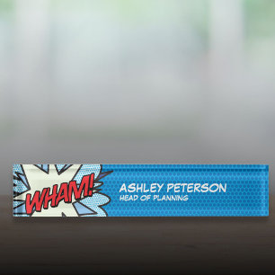 Comic Book Pop Art Flash WHAM Namensplakette