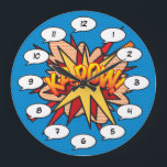 Comic Book Pop Art KA-POW Große Wanduhr<br><div class="desc">Das trendige Superheld-Comic bucht Pop-Uhren, die in einer Reihe von Zimmern rund um Ihre Zuhause oder Ihr Büro mit einem Farbtupfer aufwarten. Ideal, um sich selbst oder jemanden, den Sie kennen, mit diesen coolen, einzigartigen Comic con Designer Uhren zu Leckerei zu bringen. Warum nicht noch ein bisschen zap pow und...</div>