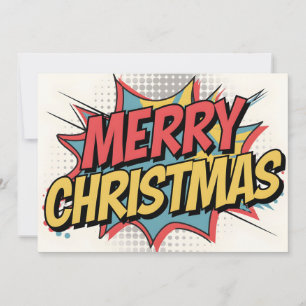 Comic Book Pop Art Merue Weihnachtskarte Feiertagskarte