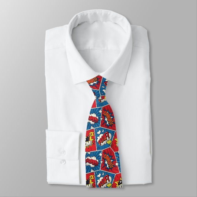 Comic Book Pop Art Neck Tie Krawatte (Gebunden)