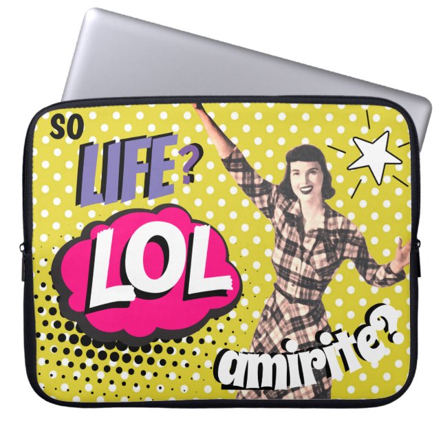 Comic Book Pop Art Retro Lady Funny Laptopschutzhülle (Vorderseite)