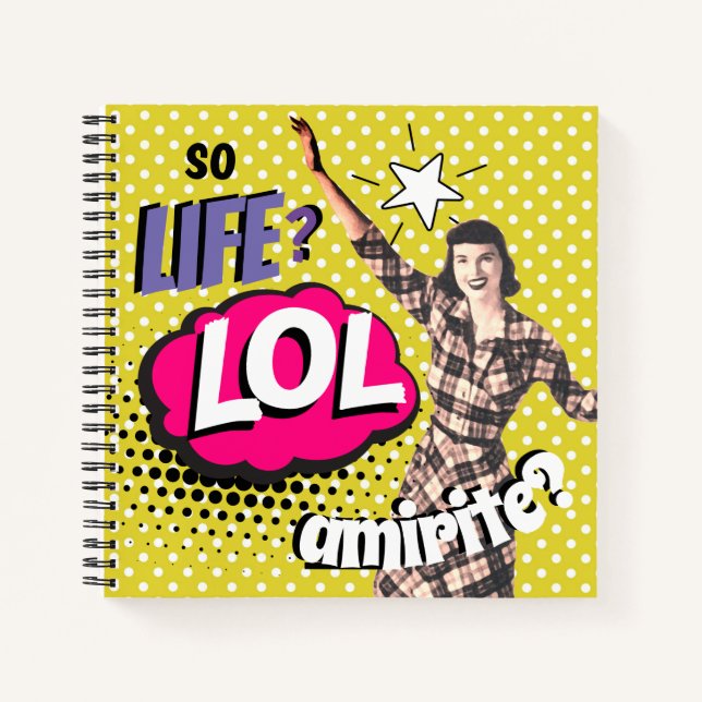 Comic Book Pop Art Retro Lady Funny  Notizbuch (Vorderseite)