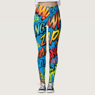 Comic Book Pop Art Sounds Leggings