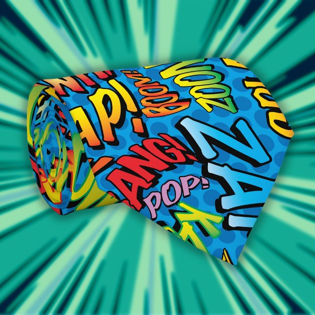 Comic Book Pop Art Sounds Superhero Krawatte (Comic Book Pop Art Sounds Superhero Neck Tie)