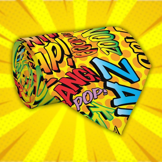 Comic Book Pop Art SOUNDS Superhero Krawatte (Comic Book Pop Art SOUNDS Superhero Ties)
