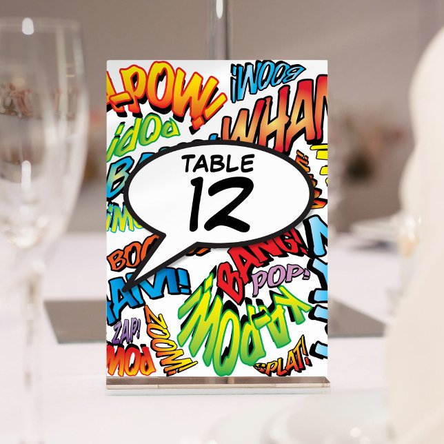 Comic Book Pop Art Tischnummer (Fun Comic Book Pop Art Table Number)
