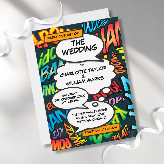 Comic Book Pop Art Wedding Einladung (Von Creator hochgeladen)