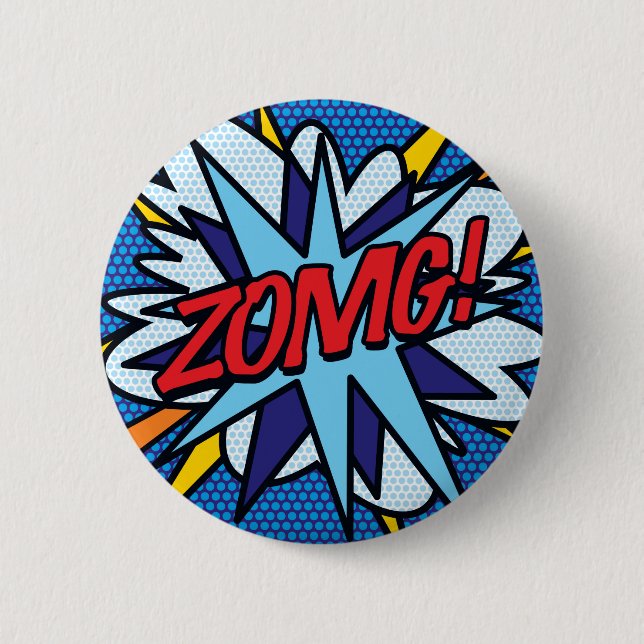 Comic Book Pop Art ZOMG Button (Vorderseite)