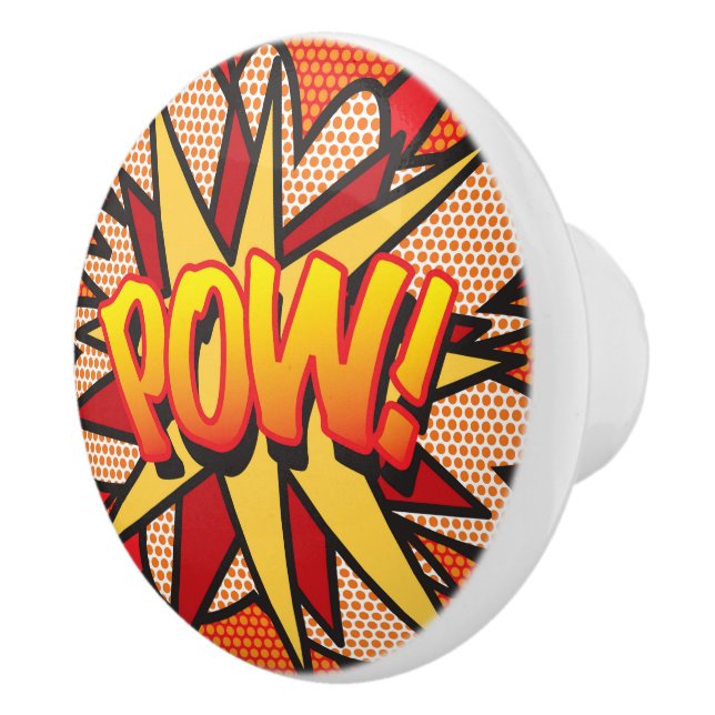 Comic Book POW! Knopf Keramikknauf (Rechts)