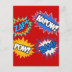 Comic Book Pow! Stürme Postkarte