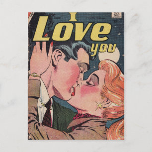 Comic Book Redhead Liebe Postkarte