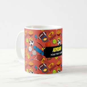 Comic-Book-Retro-Sport Athletik Kinder Schule Kaffeetasse