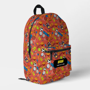 Comic-Book-Retro-Sport-Thema-Schulkinder Bedruckter Rucksack