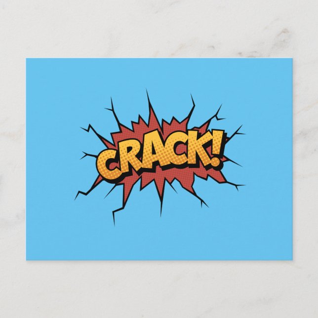 Comic Book Sound Effect - Crack! Pop Art Postkarte (Vorderseite)