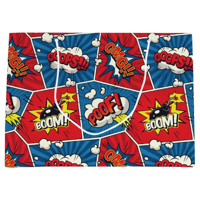 Comic Book Speech Bubble Geschenktasche Große Geschenktüte (Vorderseite)