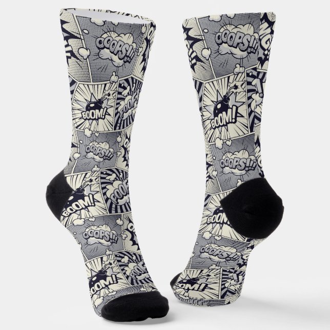 Comic Book Speech Bubble Socks Socken (Gewinkelt)