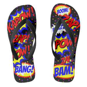 Comic-Book-Sprechblasen mit bunten Punkten Flip Flops