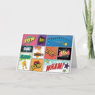 Comic Book Strip Pop Newspaper Style Grußkarte Einladung