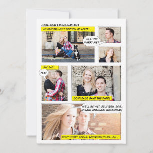 Comic Book Strip Save the Date