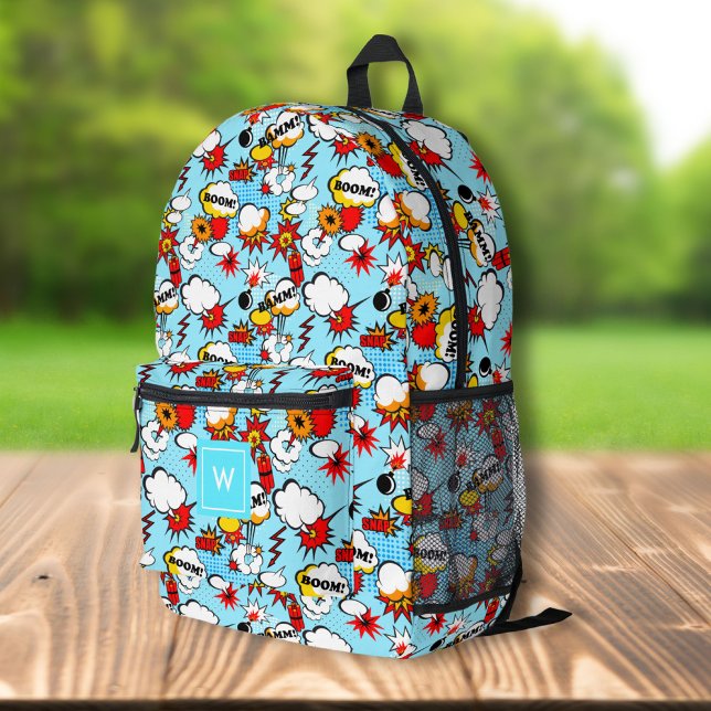 Comic Book Strip Super Hero, Personalisiert Monogr Bedruckter Rucksack (Von Creator hochgeladen)