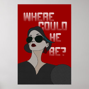 Comic Book Style Frau Vintag Camp Poster