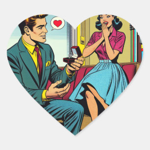 Comic Book Style Pop Art Vorschlag Herz-Aufkleber