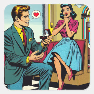 Comic Book Style Pop Art Vorschlag Quadratischer Aufkleber