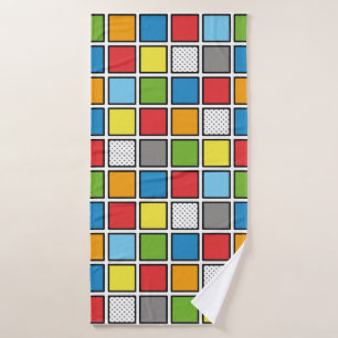 Comic Book Style Squares Badehandtuch