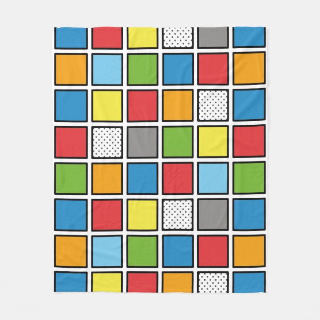 Comic Book Style Squares Fleecedecke (Vorderseite)